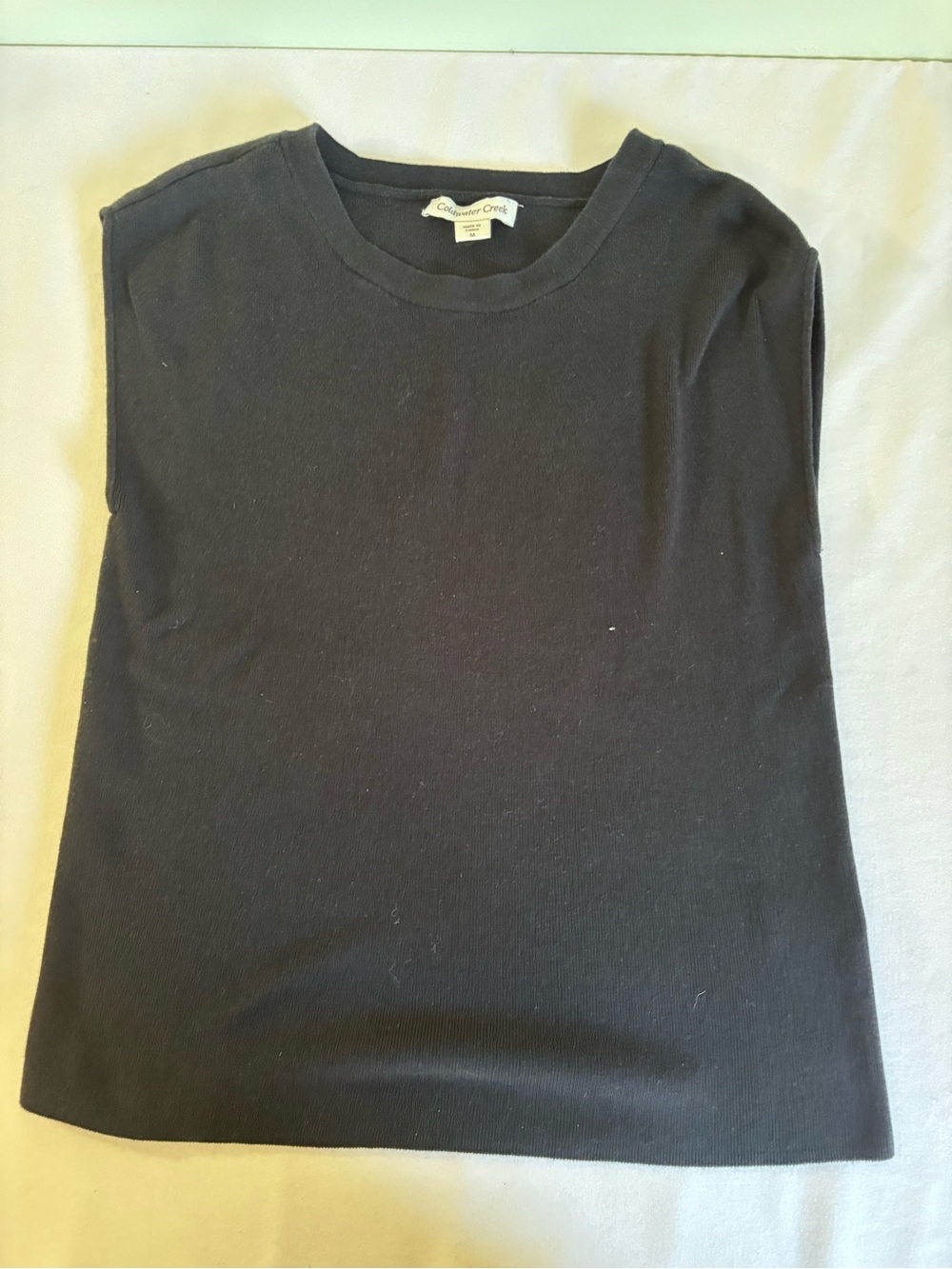 Coldwater Creek Charcoal Crewneck Ribbed Tank